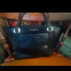 Karl Lagerfeld Black Leather Tote Bag